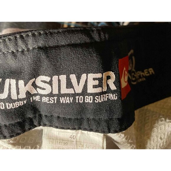 Quiksilver Cypher Board Shorts Mens 40 10" Plaid Cargo Style Pocket Swim Trunks - Picture 3 of 6